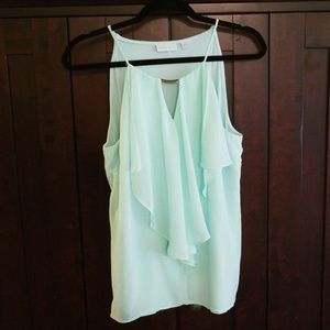 New York & Co. Mint Ruffle Tank - medium